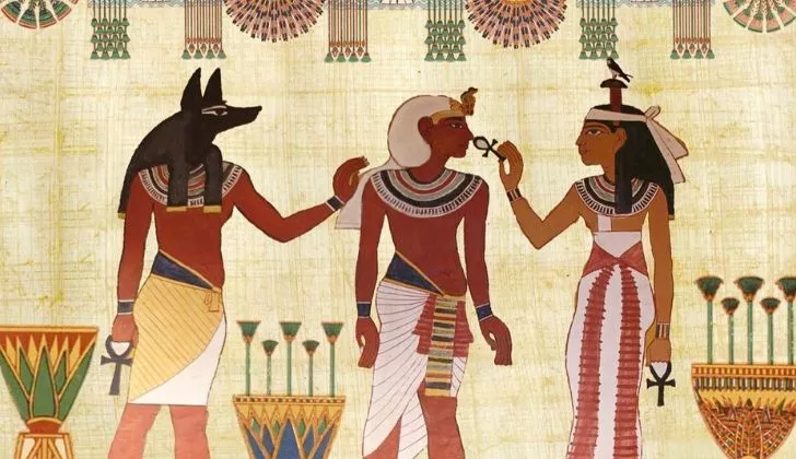 Изображение трех древних египтянок