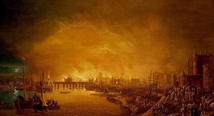 Во время Великого лондонского пожара погибло всего 6 человек