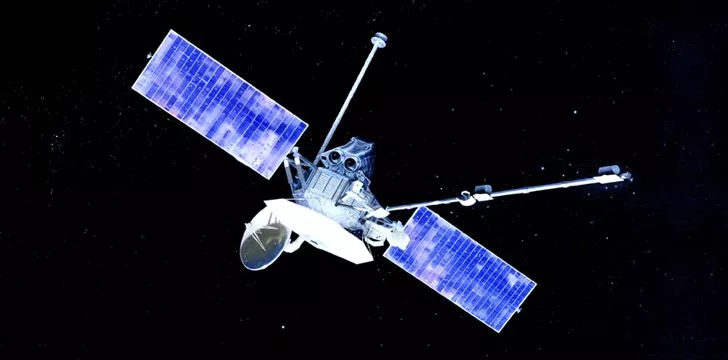 Космический аппарат 'Маринер-10' - первый космический аппарат, побывавший на орбите Меркурия