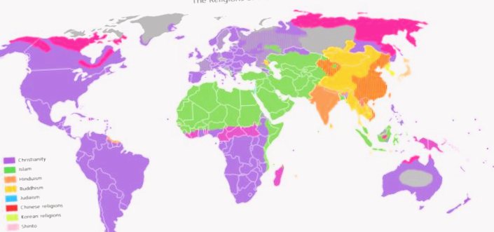 Распространение религий на протяжении веков