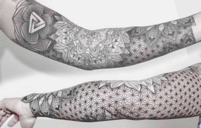 Галерея уникальных геометрических татуировок